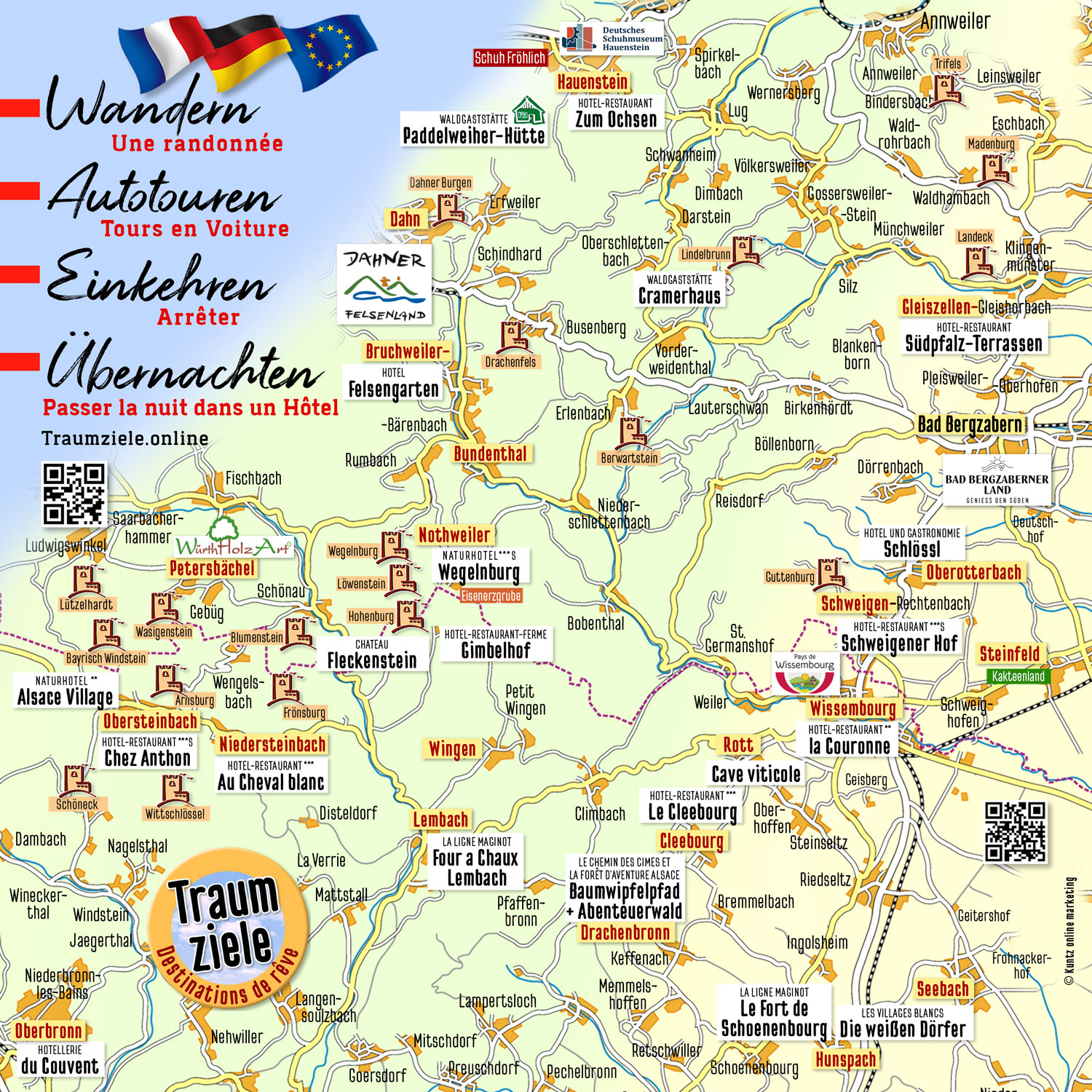 Karte Elsass-Pfalz-Tour