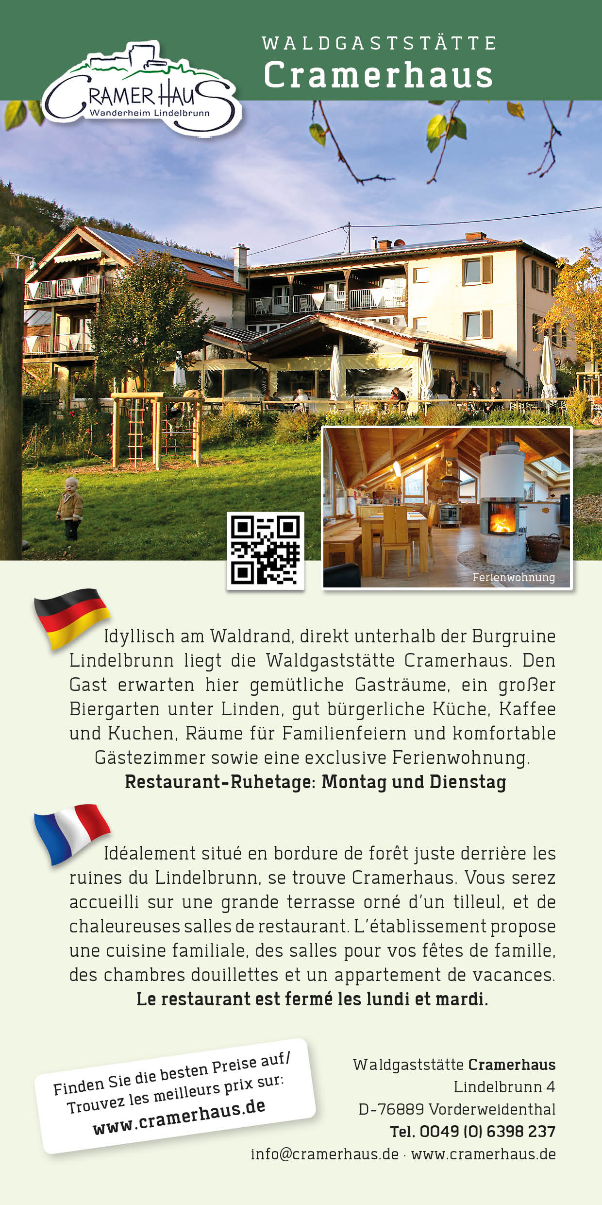 Wanderhotels ElsassPfalz Cramerhaus am Lindelbrunn, Vorderweidenthal